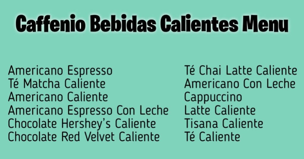 Caffenio Menú
