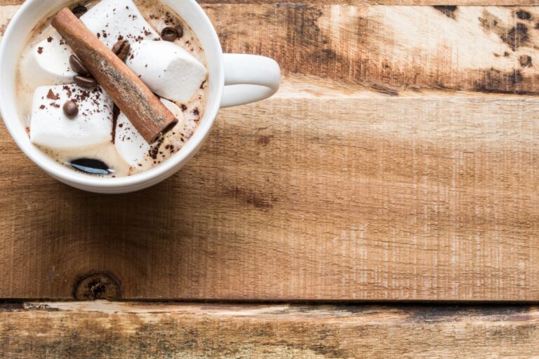 Thick Italian-style homemade hot chocolate in a glass mug, rich and velvety